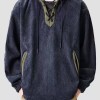Unisex American Retro Corduroy Color Block Hoodie Oversized Fleece-Lined Sweatshirt