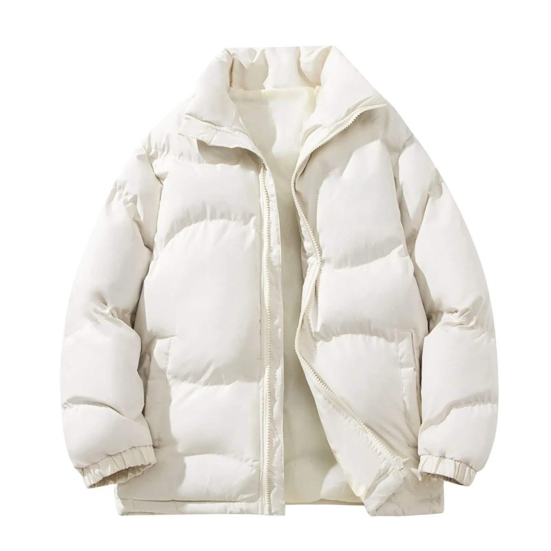 Unisex Oversized Puffer Jacket - Stand Collar Thickened Warm Winter Couple Coat