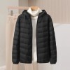 Women's Lightweight Down Jacket - Hooded Slim Fit Short Puffer Coat