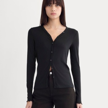 Tees Sheer V-Neck Cardigan in Butterluxe