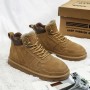 2026 New Men's Winter Snow Boots Warm Suede Chunky Sole Lace-up Casual Short Ankle Boots